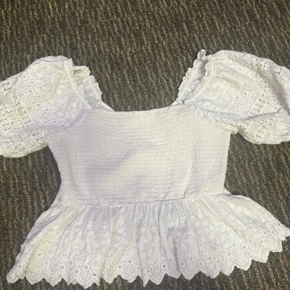 White Loveshackfancy Puff Sleeve Prezia Top - Picture 3 of 3